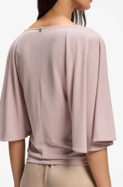 Loose-fit cupro T-shirt with raglan sleeves