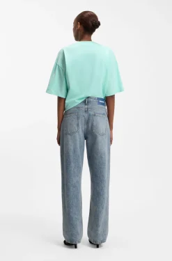 Loose-fit jeans in blue denim with exposed fly