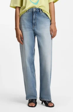 Loose-fit jeans in blue rigid denim