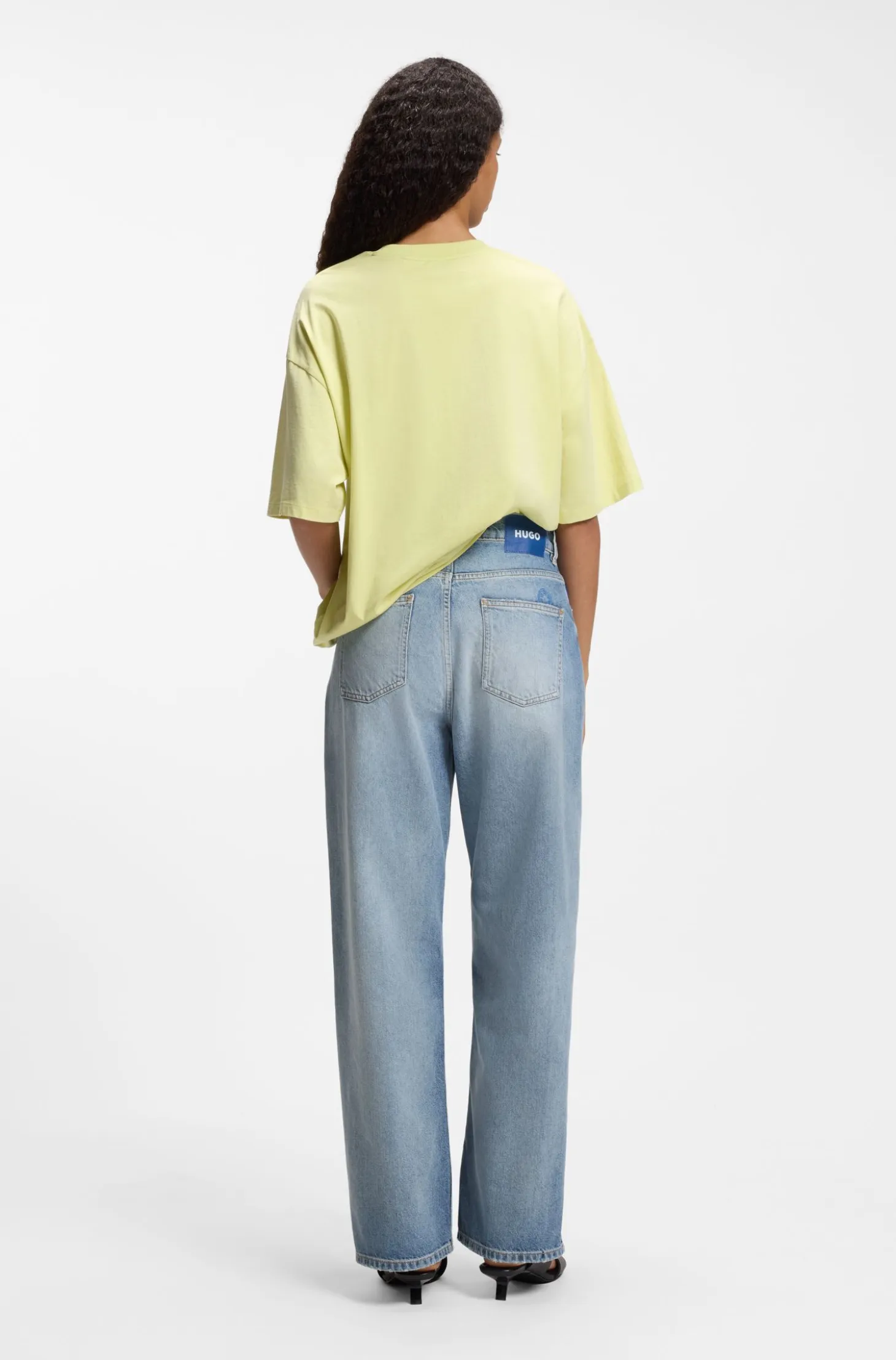 Loose-fit jeans in blue rigid denim