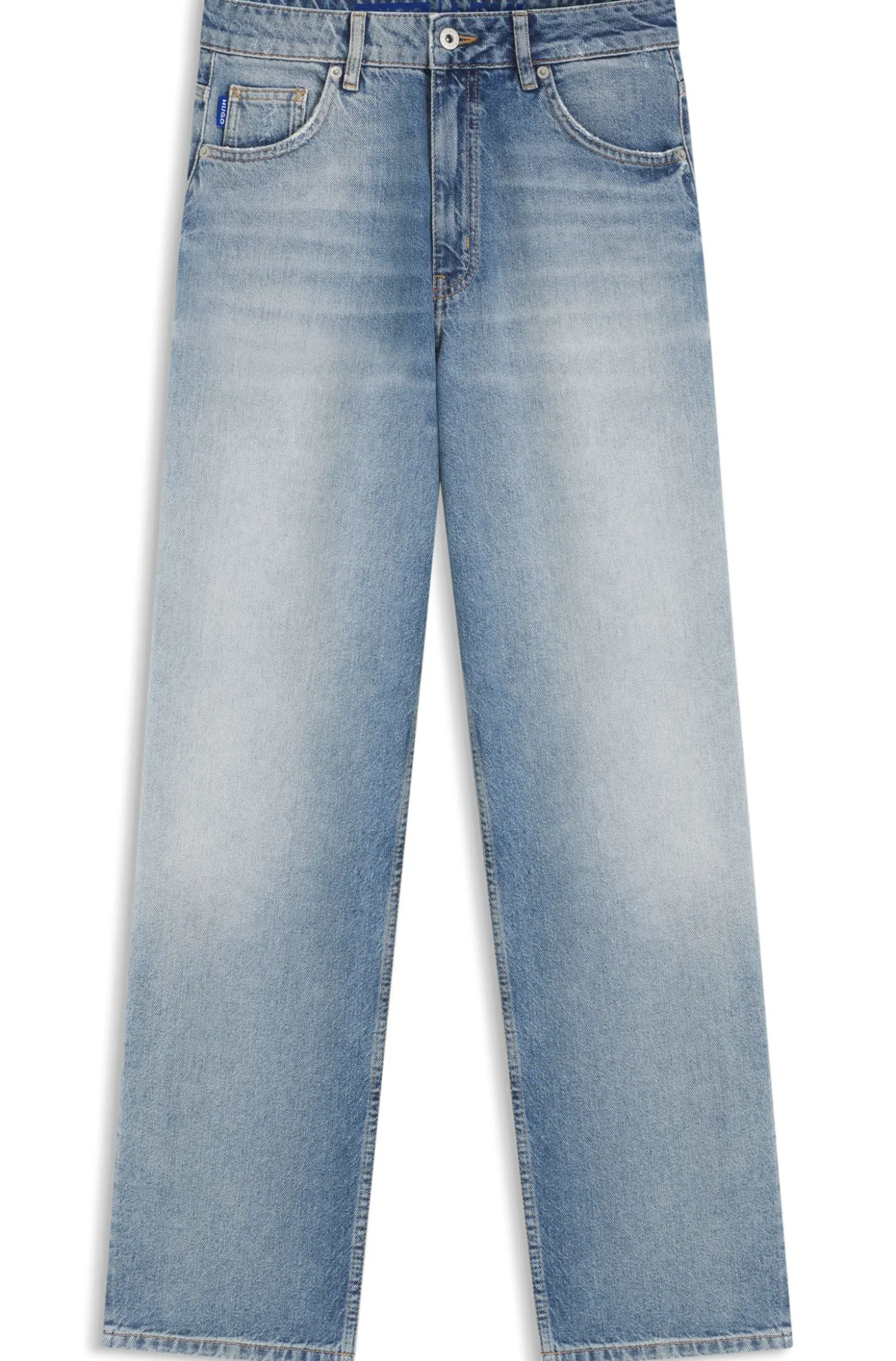 Loose-fit jeans in blue rigid denim