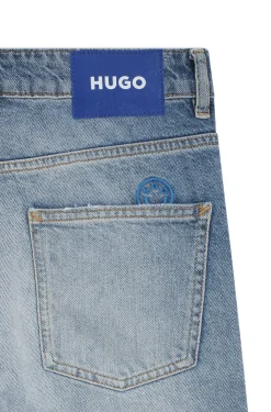 Loose-fit jeans in blue rigid denim