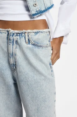 Loose-fit jeans in light-blue rigid denim