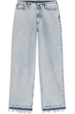 Loose-fit jeans in light-blue rigid denim