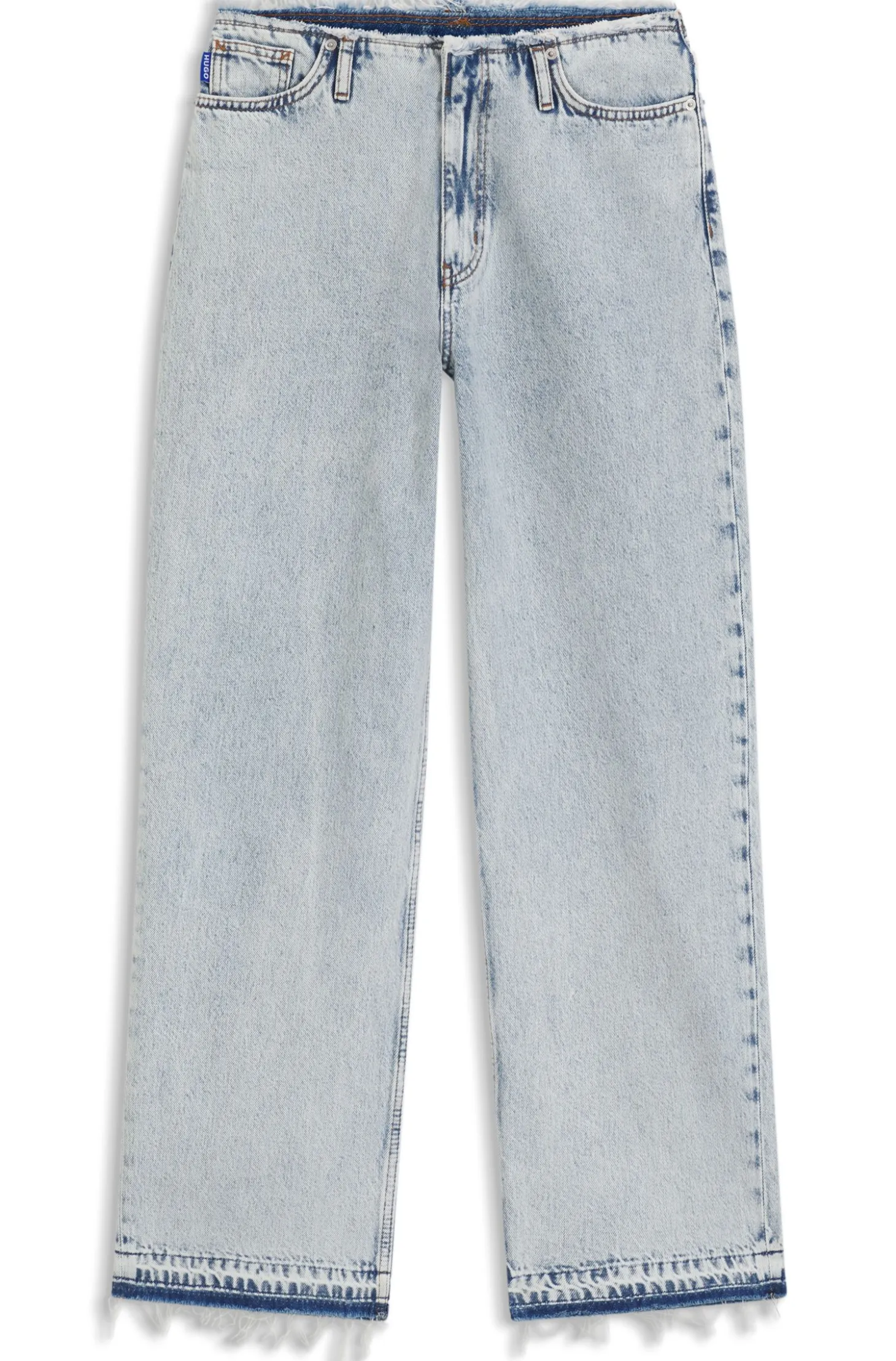 Loose-fit jeans in light-blue rigid denim