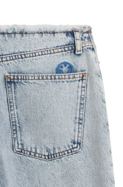 Loose-fit jeans in light-blue rigid denim