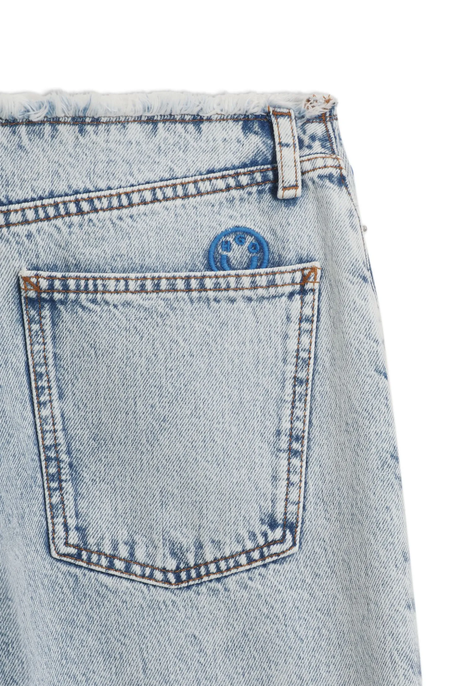 Loose-fit jeans in light-blue rigid denim