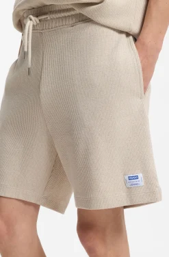 Loose-fit shorts in a waffle-structured cotton blend