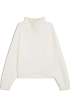 Loose-fit sweatshirt with draped funnel neck