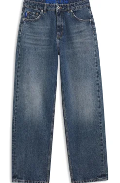 Loose-fit wide-leg jeans in rigid cotton