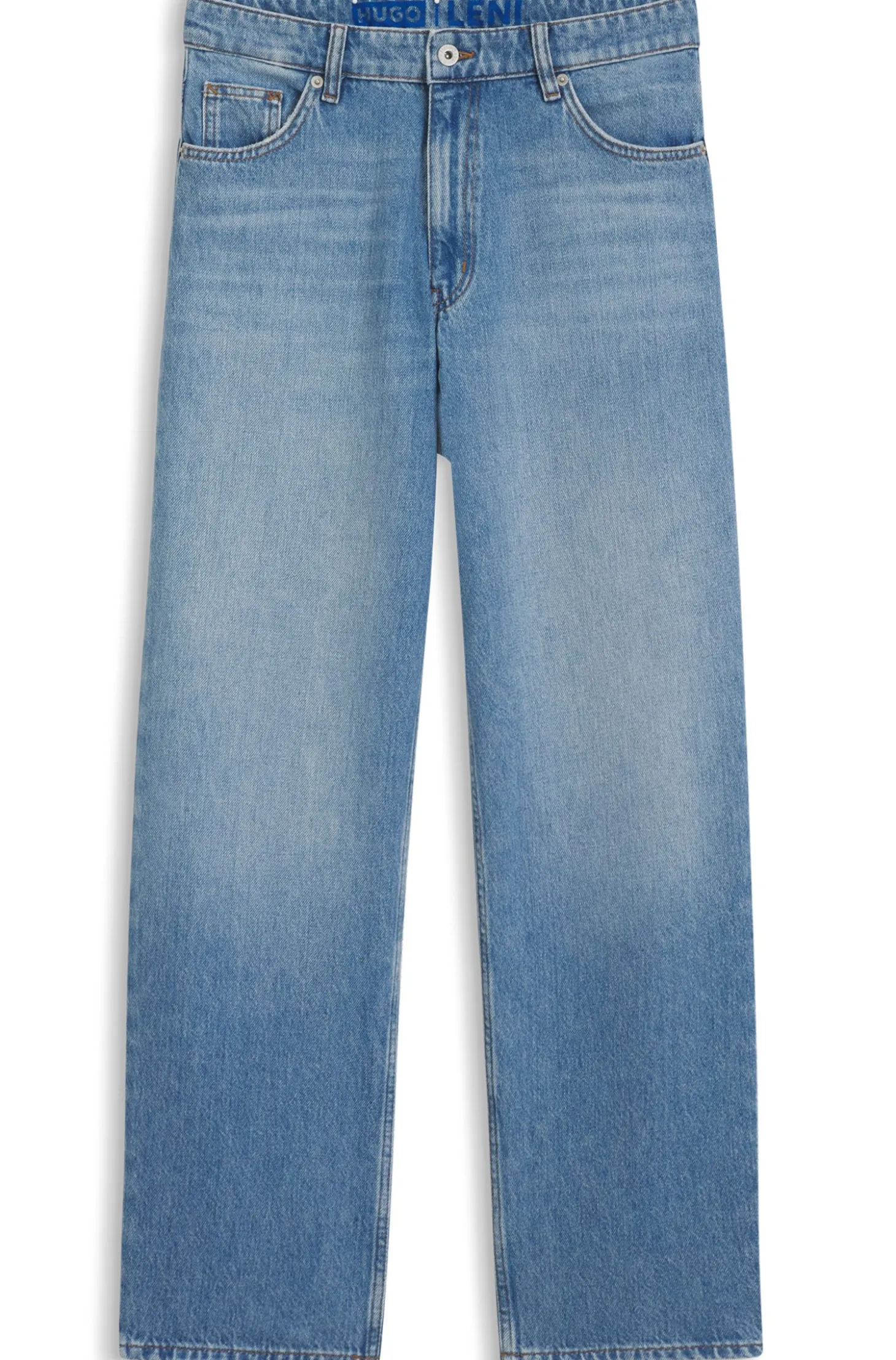 Loose-fit wide-leg jeans with charm accents