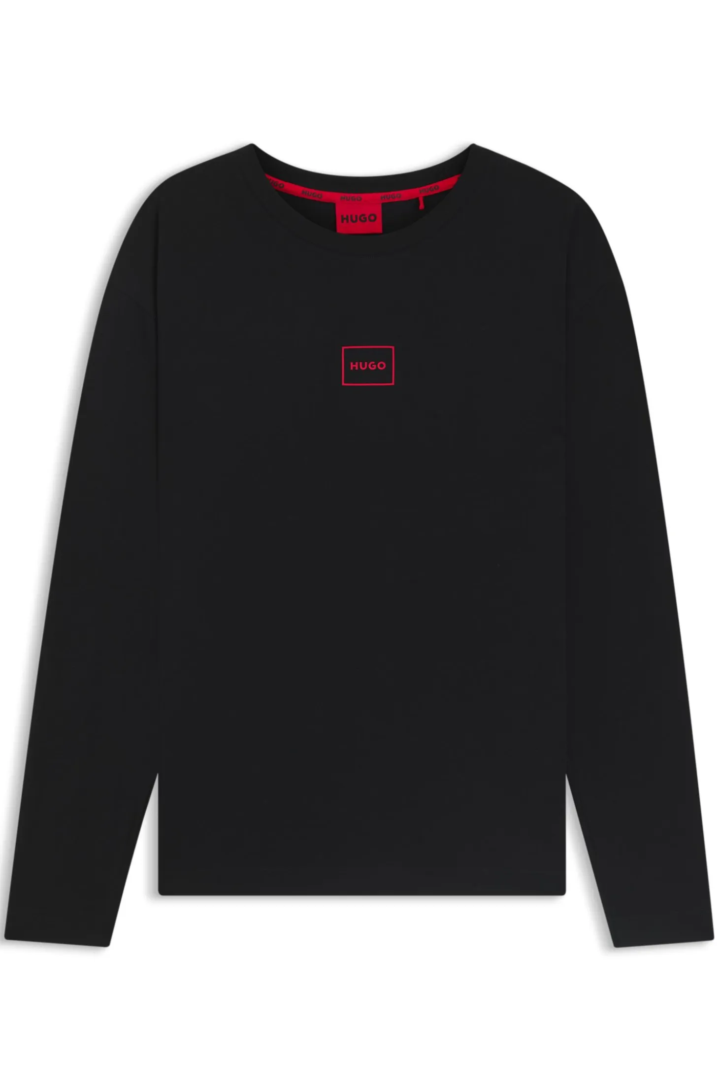 Loungewear top in stretch cotton with logo
