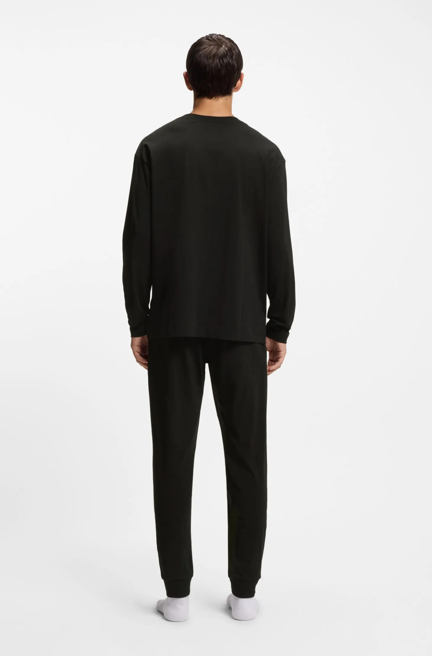 Loungewear top in stretch cotton with logo