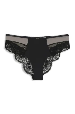 Low-rise briefs in lace and mesh