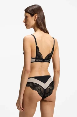 Low-rise briefs in lace and mesh