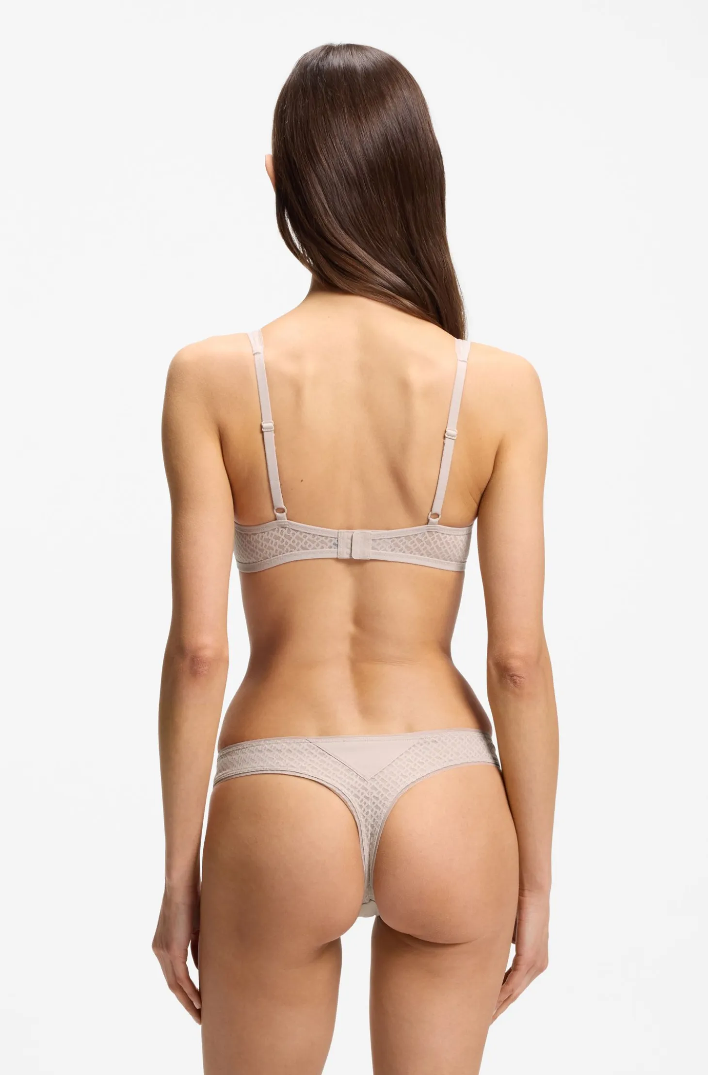 Low-rise briefs with lace and gold accents