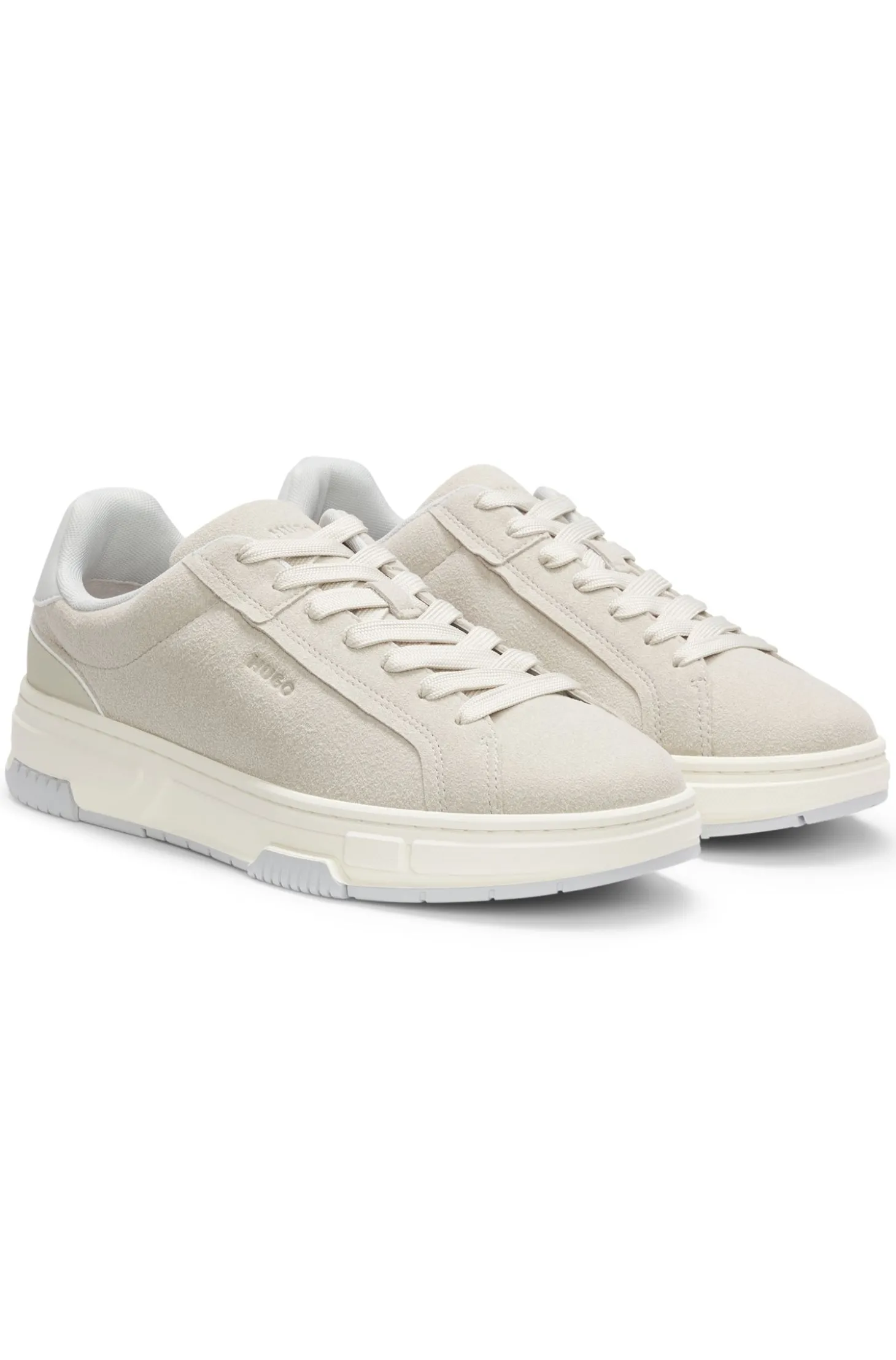 Low-top trainers in faux suede