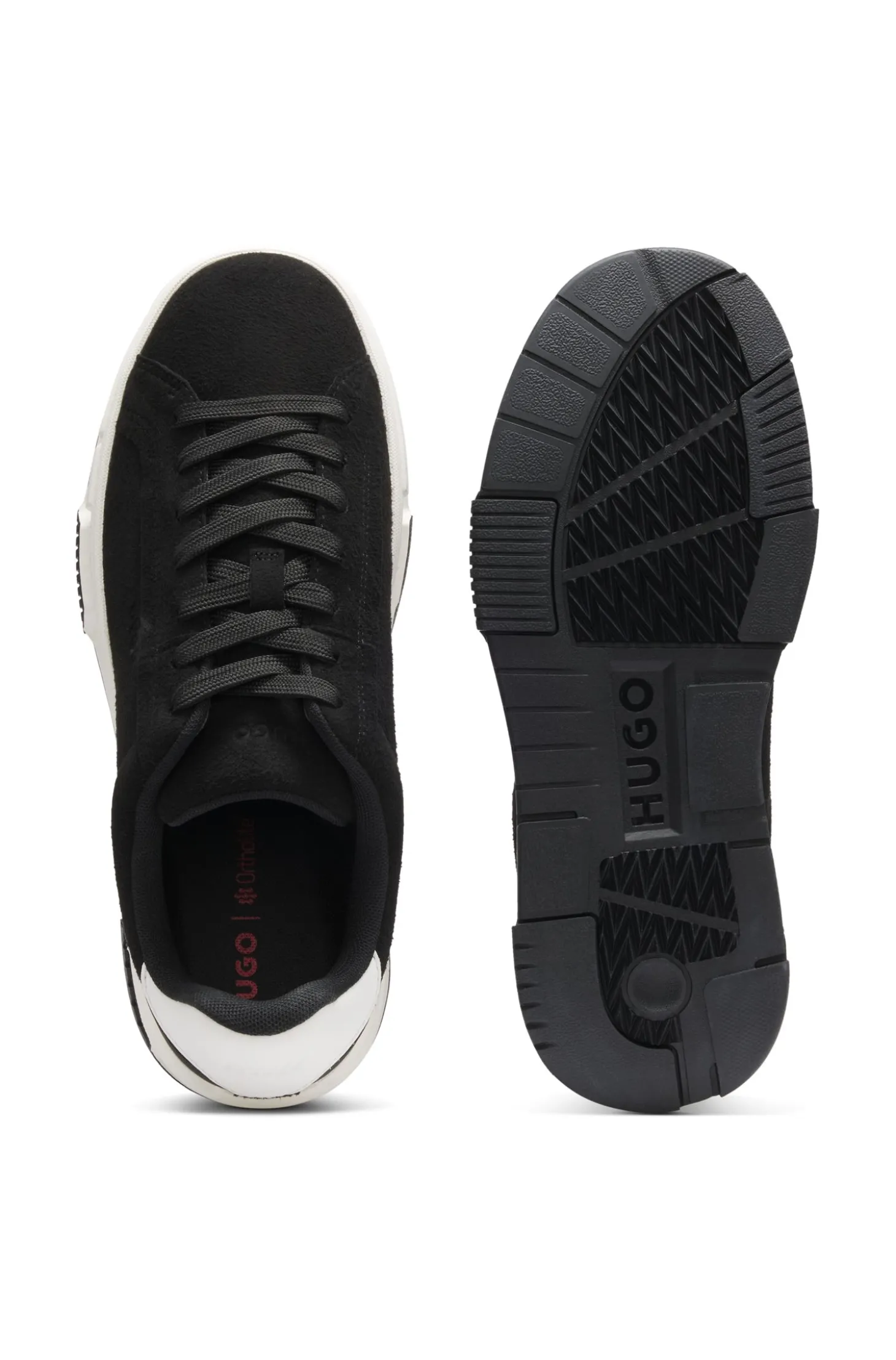 Low-top trainers in faux suede