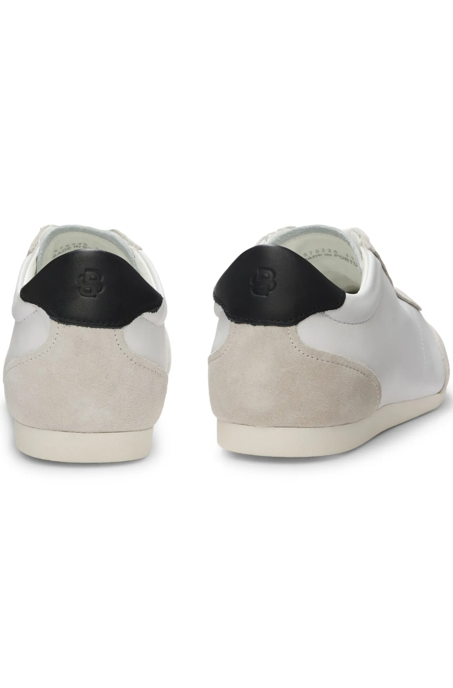 Low-top trainers in leather and suede