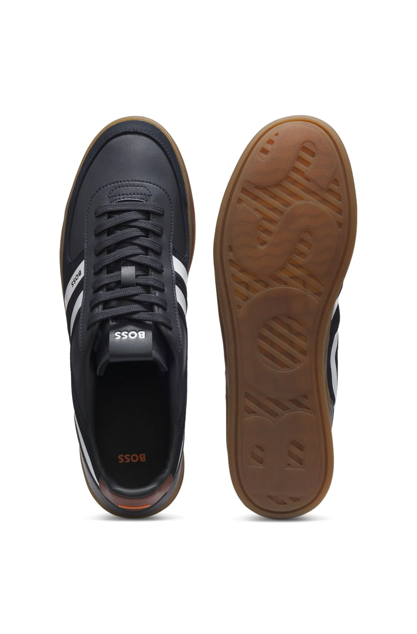 Low-top trainers with a contrast gum sole