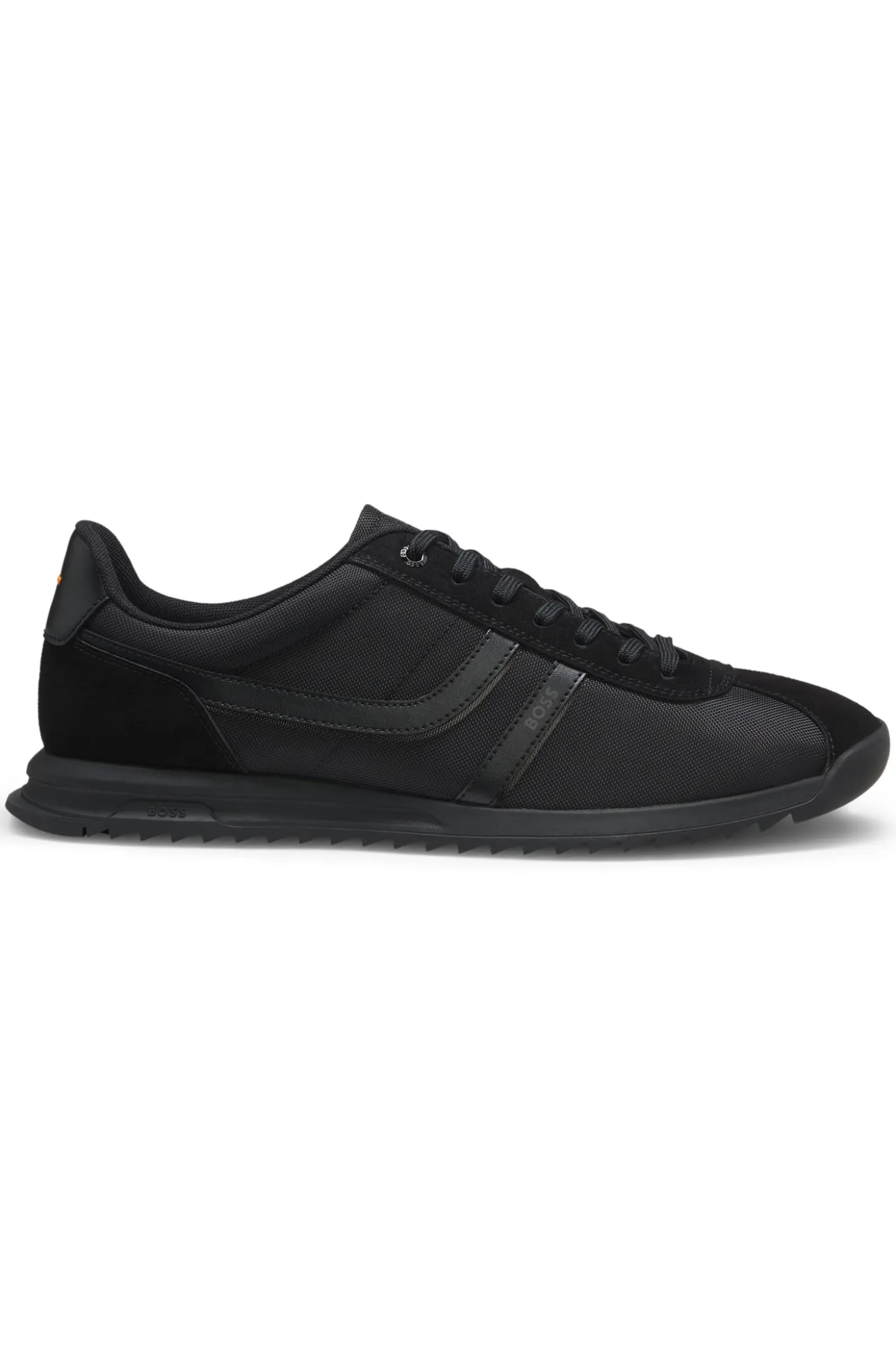 Low-top trainers with faux-leather trims