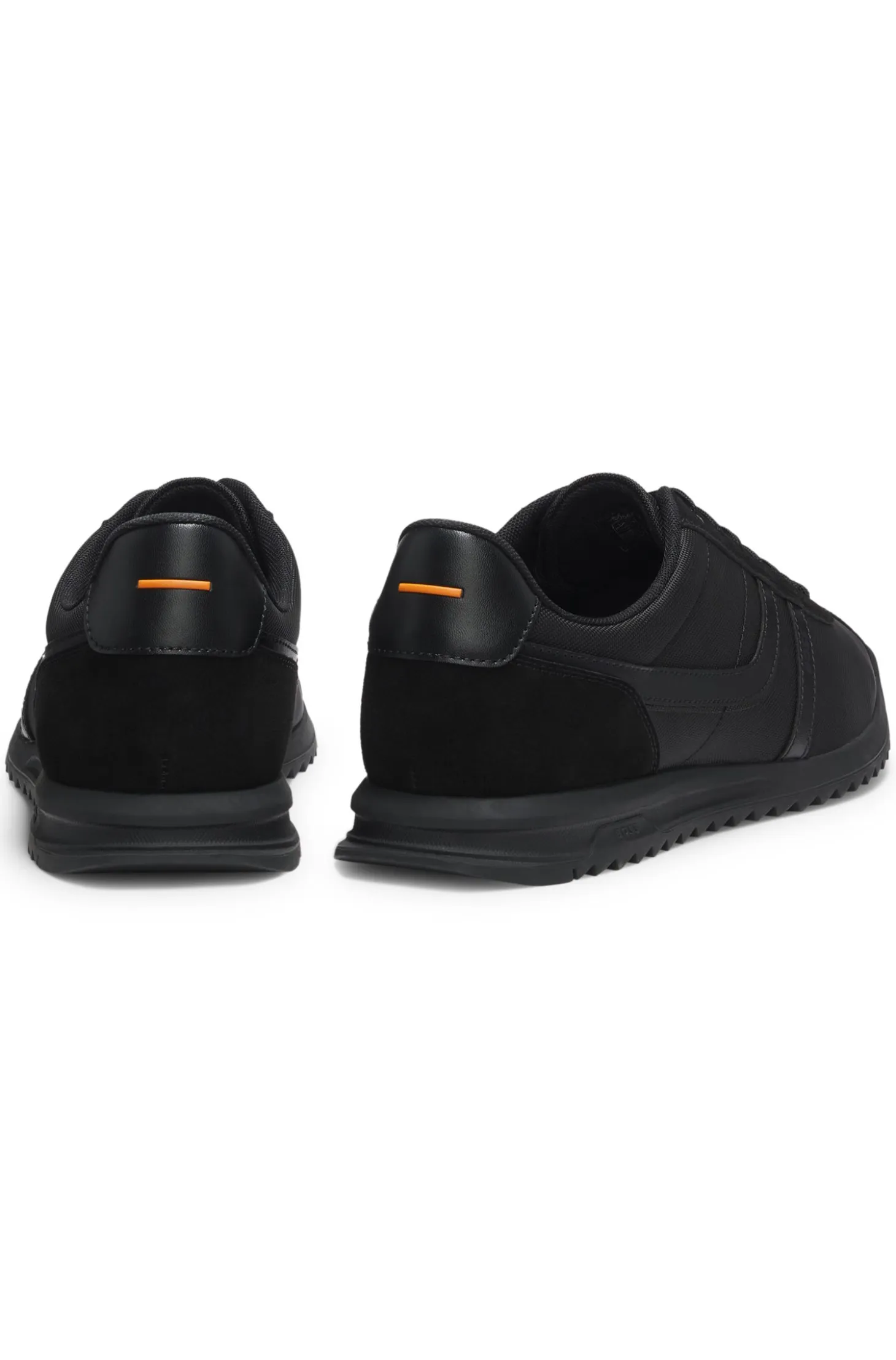 Low-top trainers with faux-leather trims