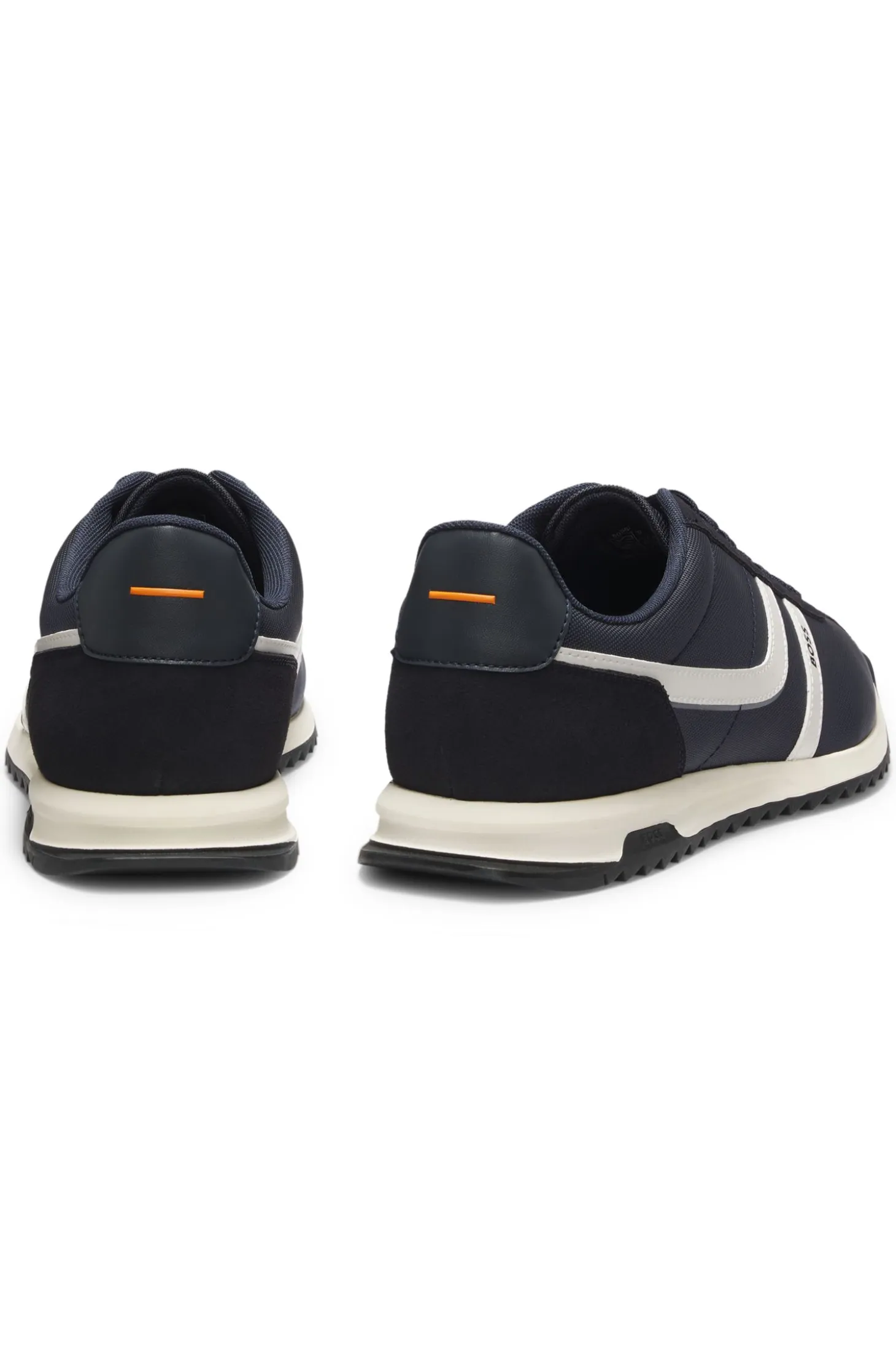 Low-top trainers with faux-leather trims