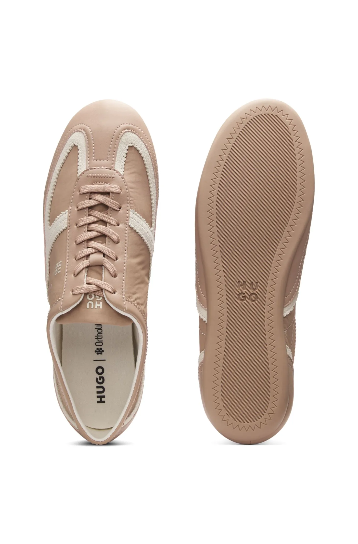 Low-top trainers with leather and suede