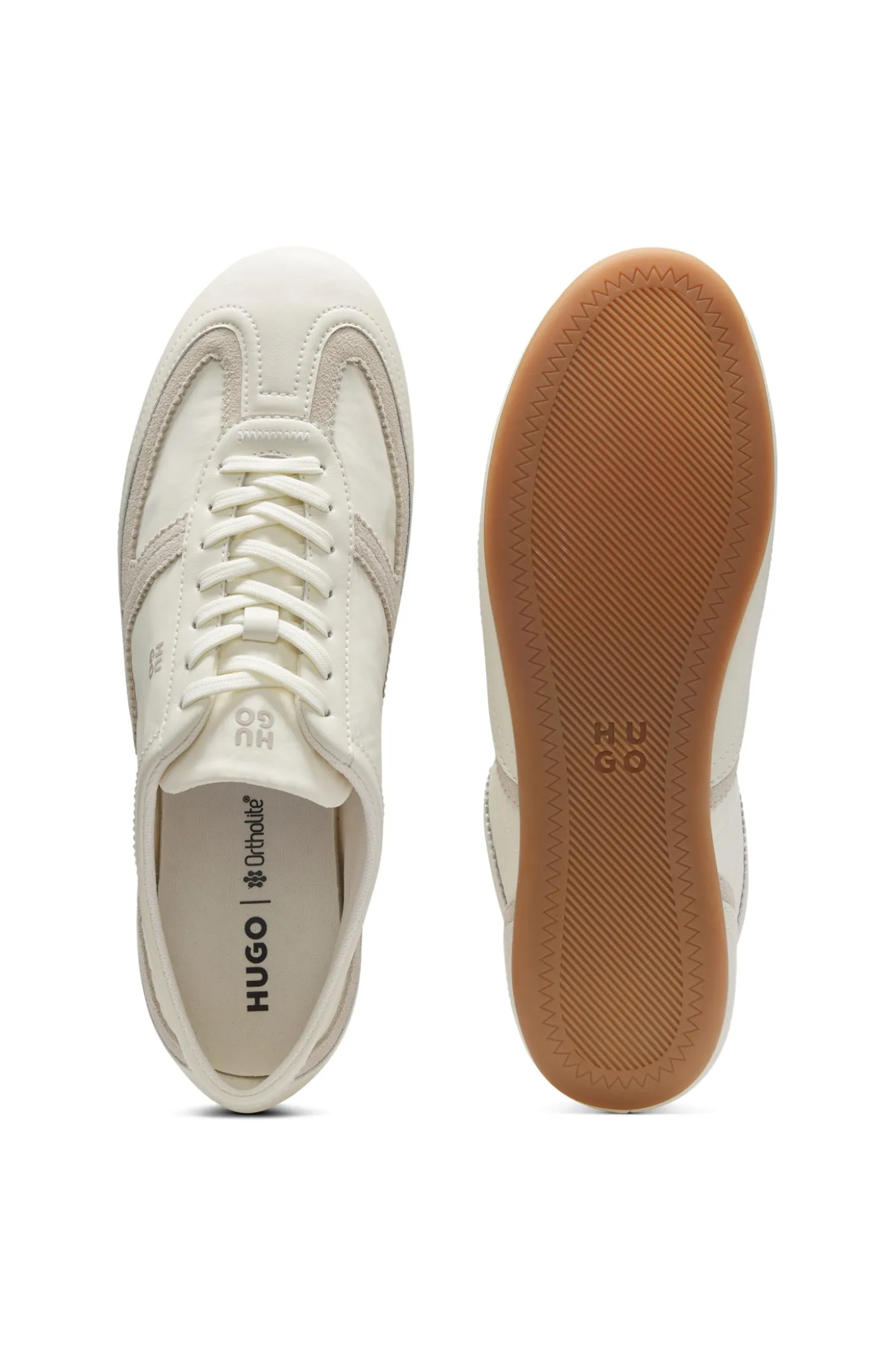 Low-top trainers with leather and suede