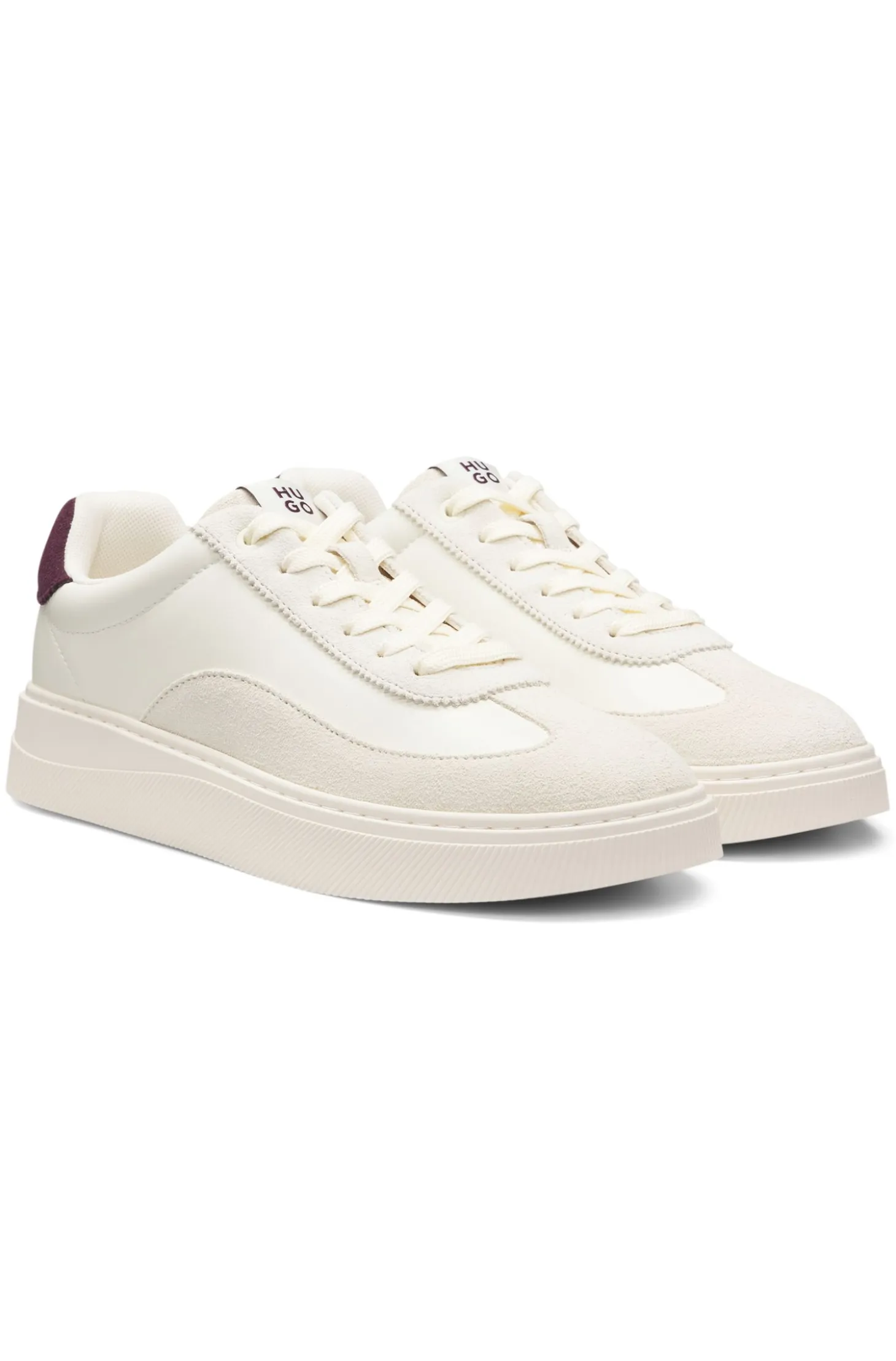 Low-top trainers with suede trims
