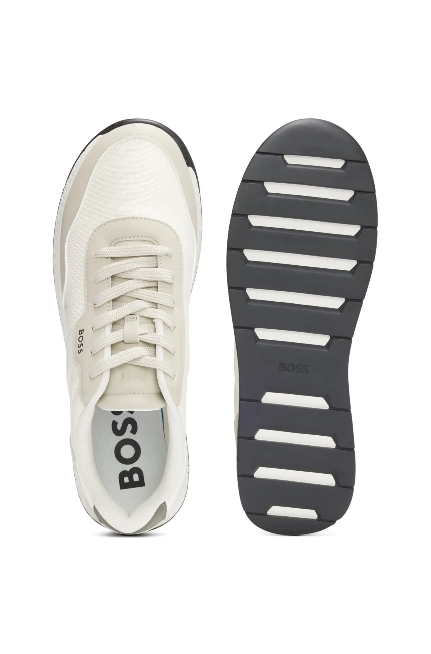 Low-top trainers with textured uppers