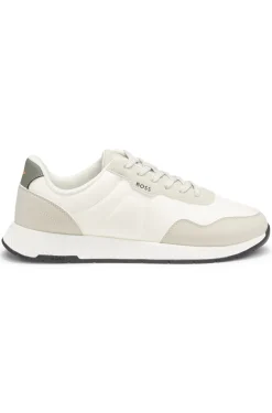 Low-top trainers with textured uppers