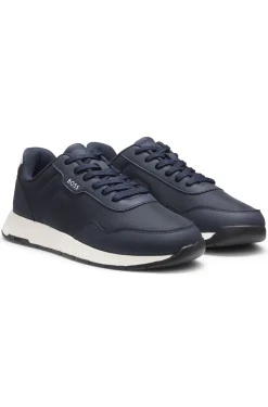Low-top trainers with textured uppers