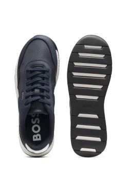 Low-top trainers with textured uppers
