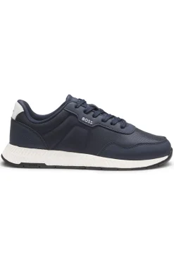 Low-top trainers with textured uppers