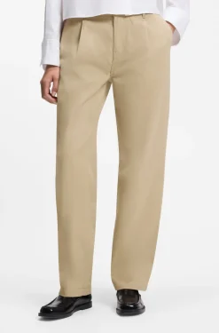 Low-waisted cotton trousers with paracord belt detail