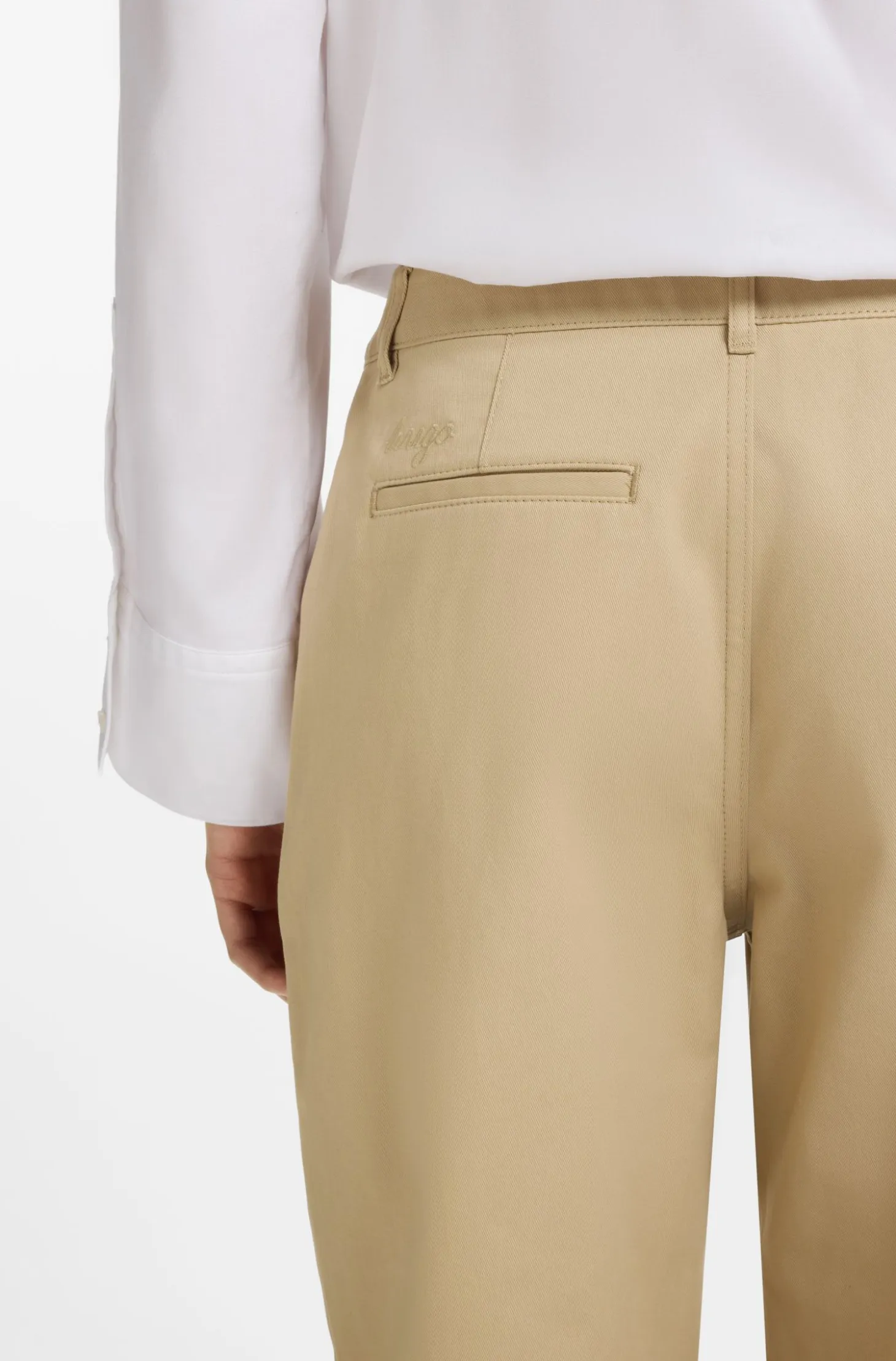 Low-waisted cotton trousers with paracord belt detail