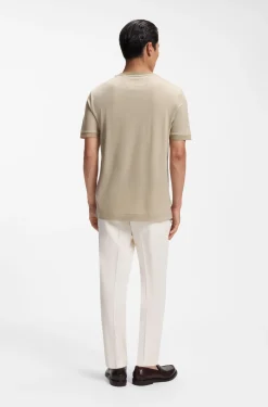 Luxe travel wool T-shirt with FK collar