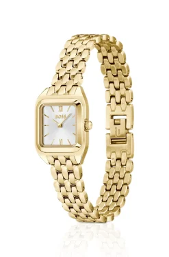 MAE PETITE Gold-effect link-bracelet watch with silver-white dial