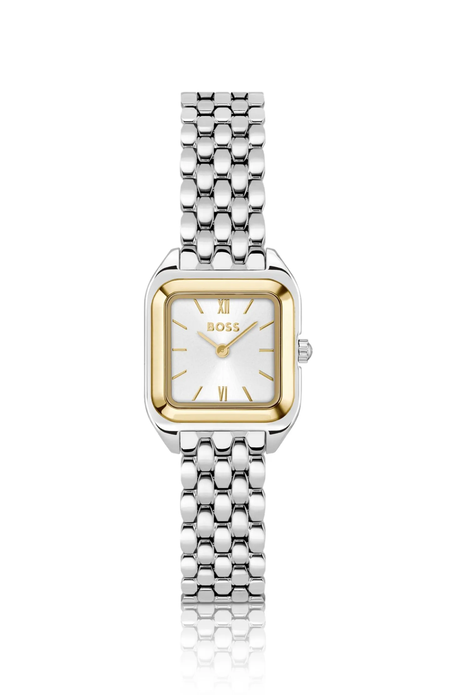 MAE PETITE Stainless-steel link-bracelet watch with silver-white dial
