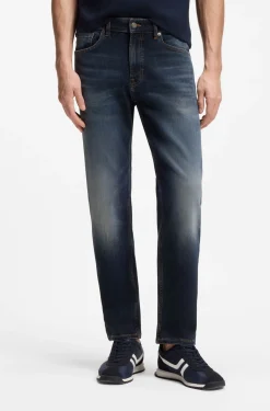 Maine Regular-fit blue-black jeans in soft motion denim