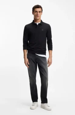Maine regular-fit jeans in black super-stretch denim