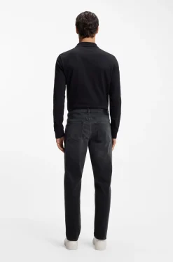 Maine regular-fit jeans in black super-stretch denim