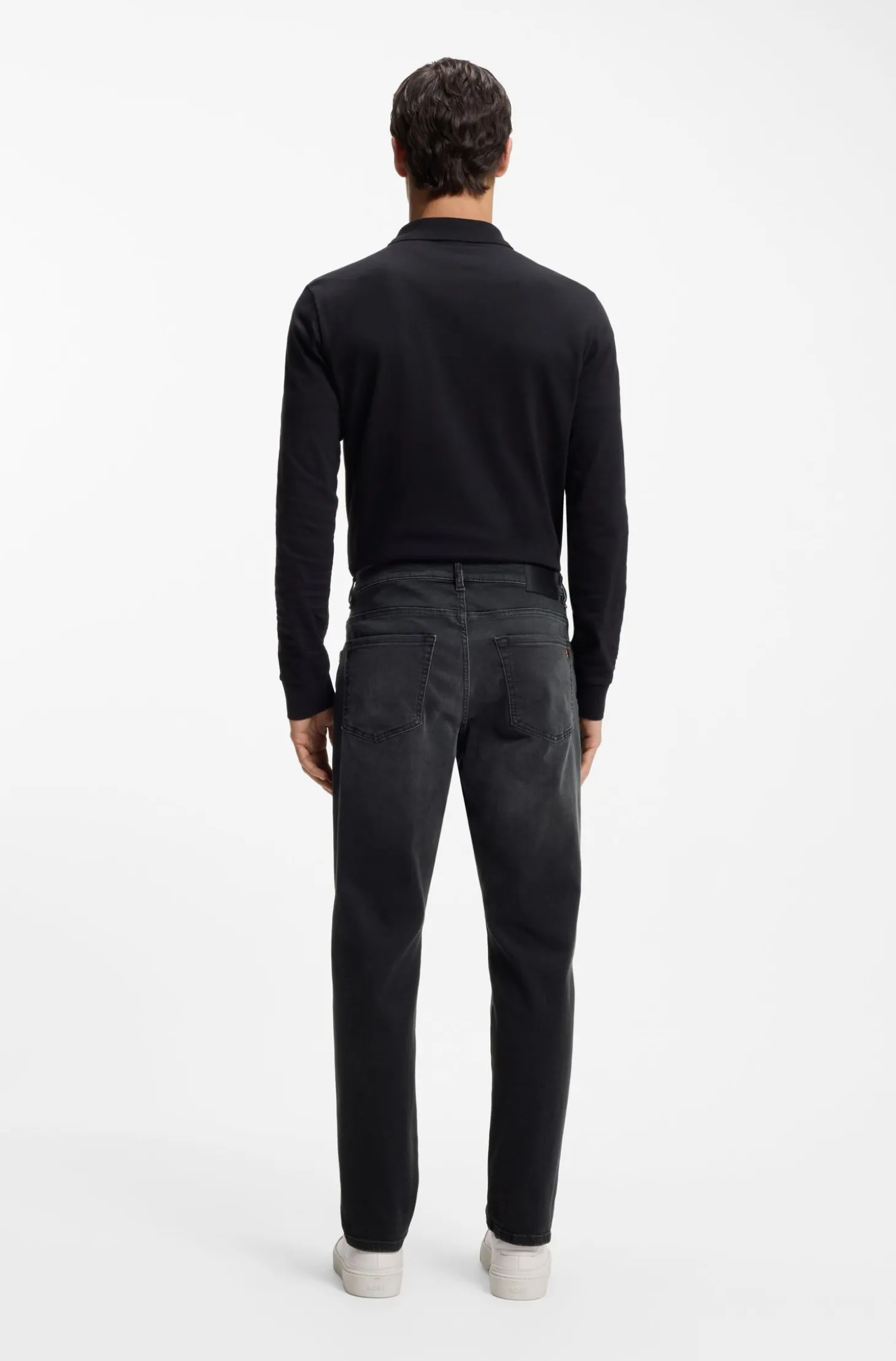 Maine regular-fit jeans in black super-stretch denim