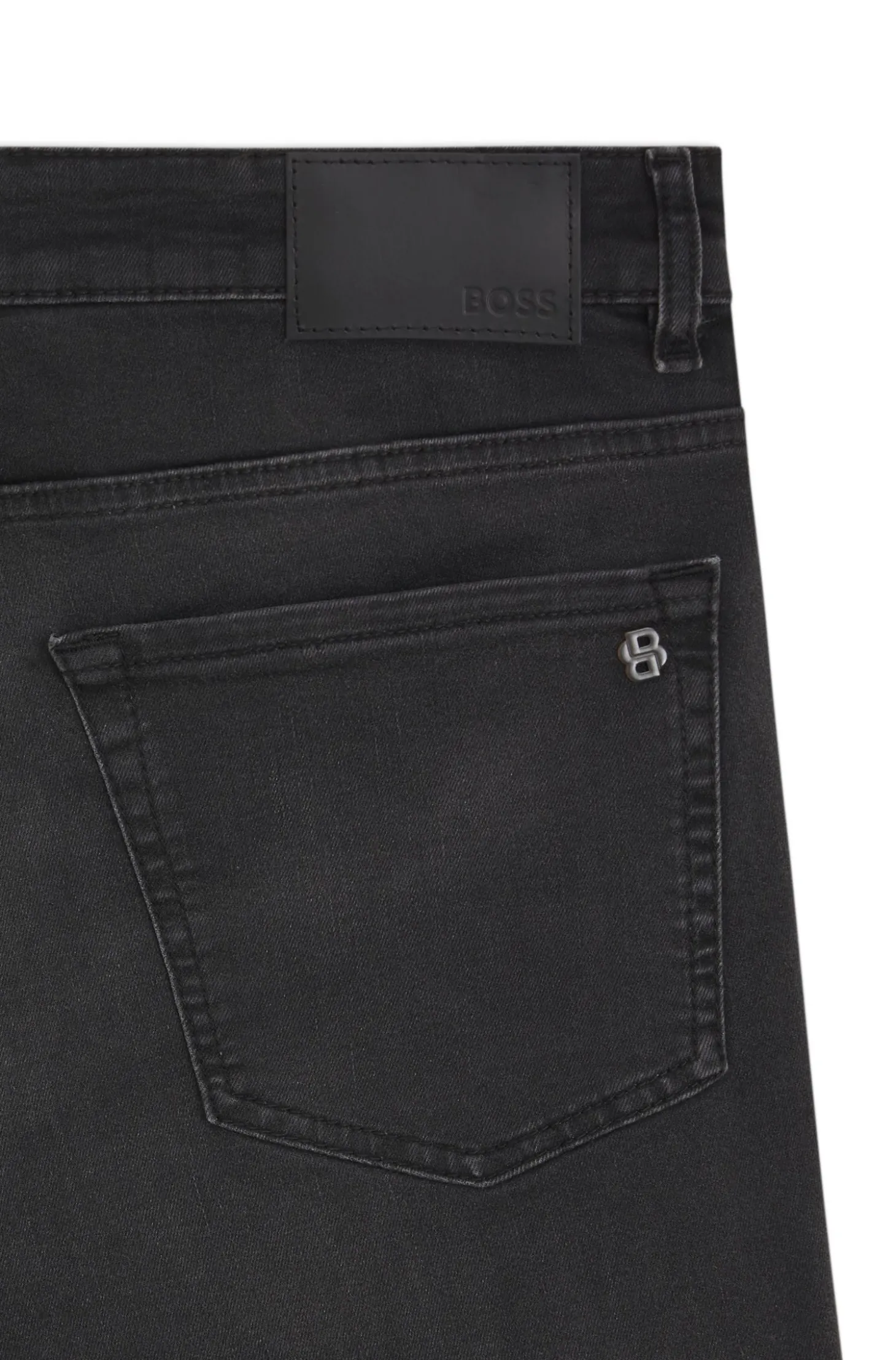 Maine regular-fit jeans in black super-stretch denim