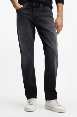 Maine regular-fit jeans in black super-stretch denim