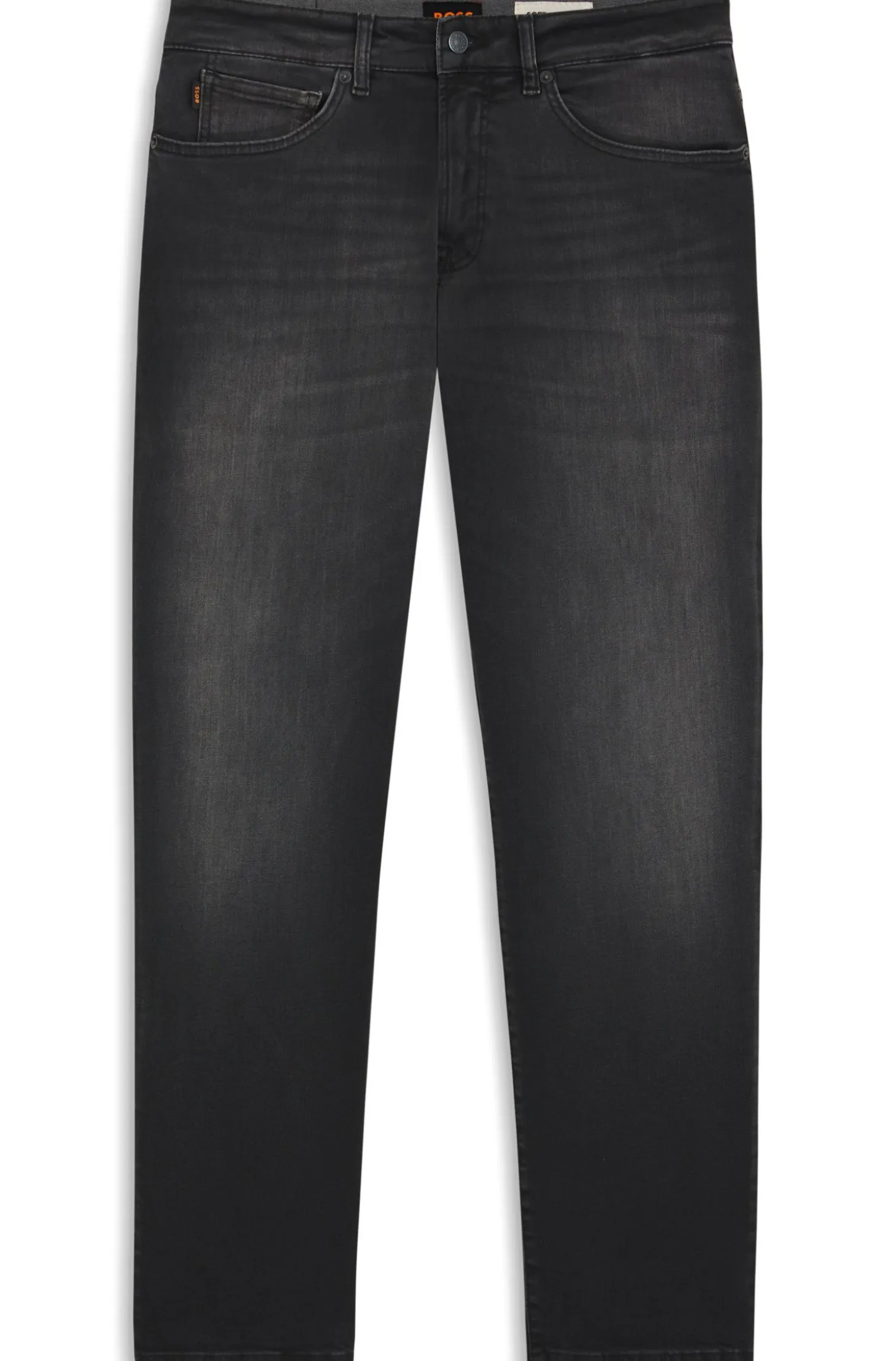 Maine regular-fit jeans in black super-stretch denim