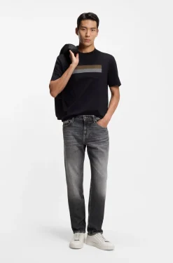 Maine regular-fit jeans in black stretch denim