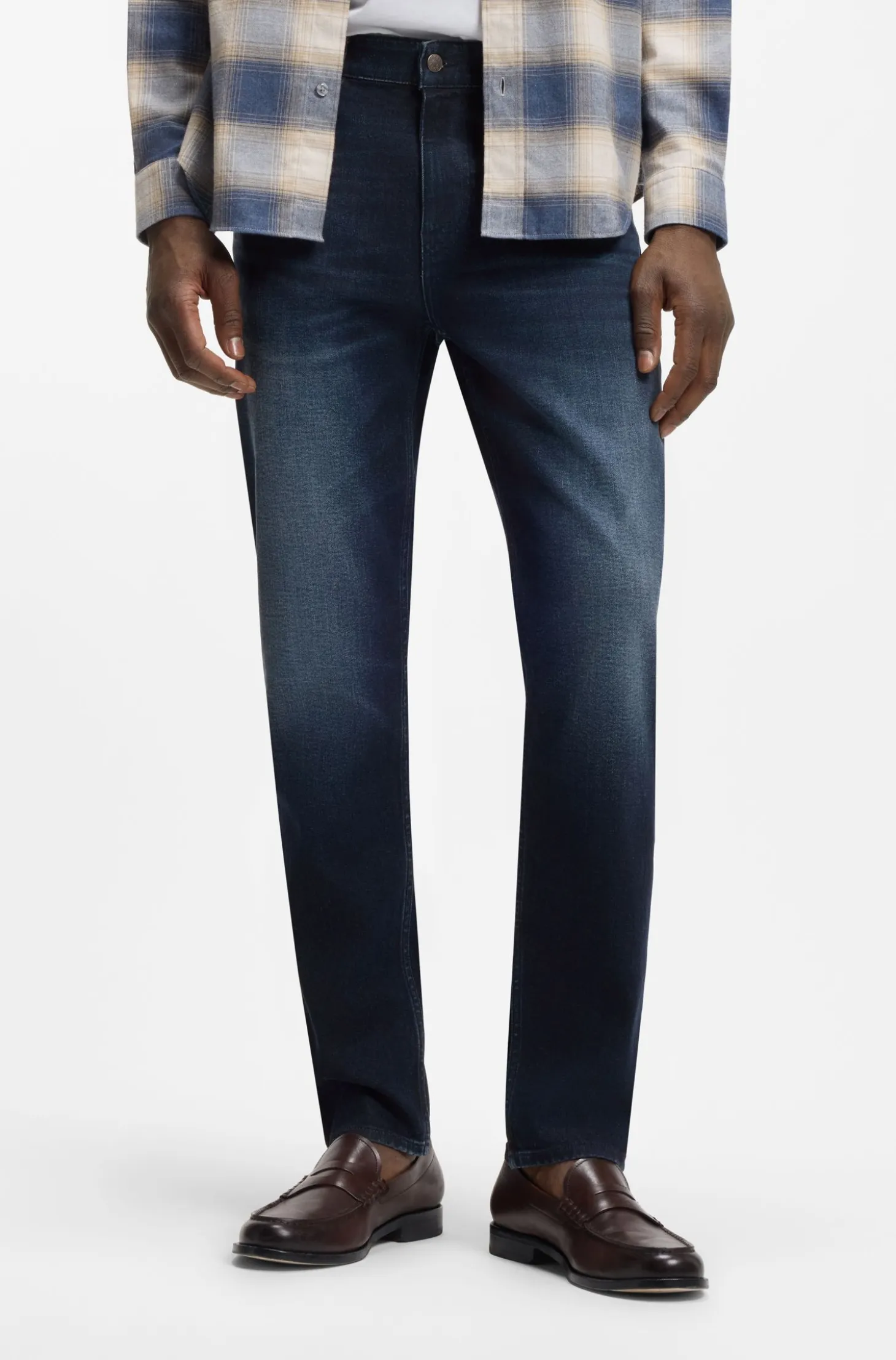 Maine regular-fit jeans in dark-blue extra-soft denim