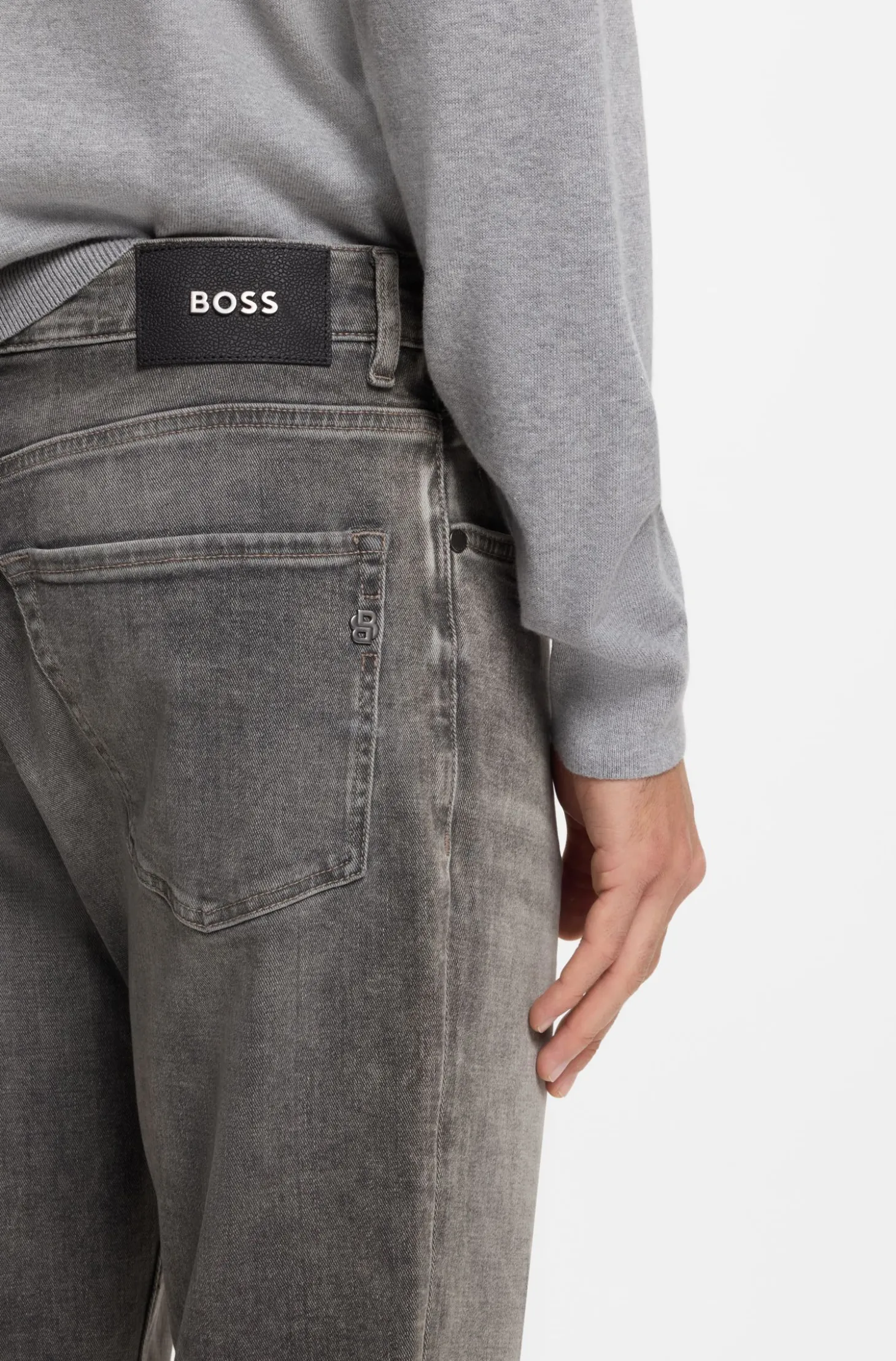 Maine regular-fit jeans in grey comfort-stretch denim